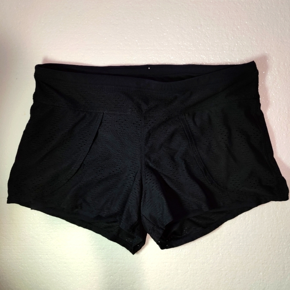 Athleta Prism 2-in-1 Built in Shorts Pull On Mesh black Womens Size M - Picture 1 of 9